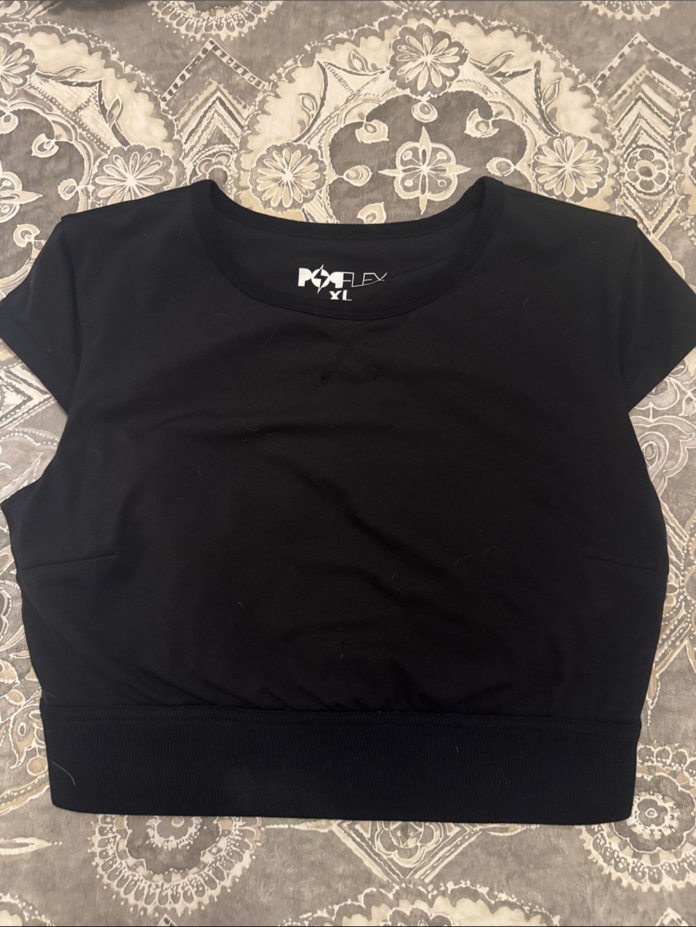Black Baby Crop Tee - Popflex